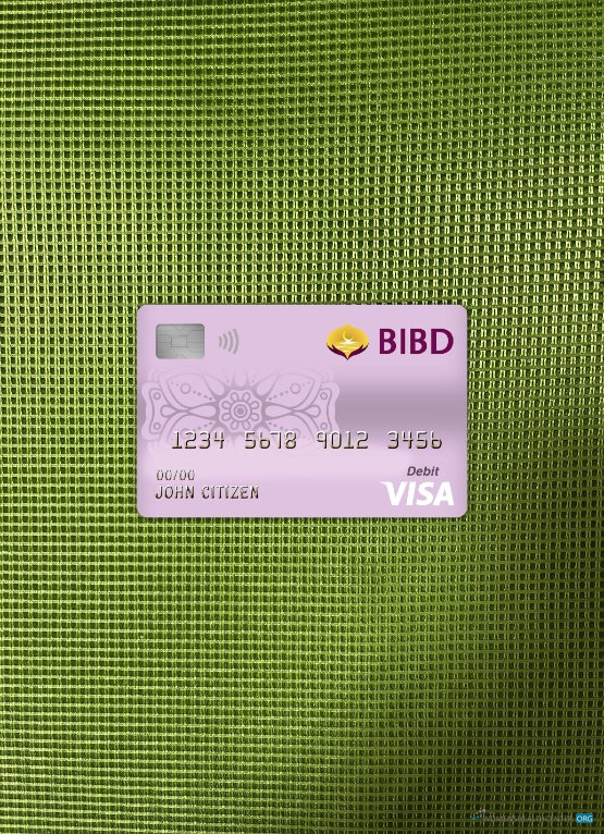 Download Brunei Bank Islam Brunei Darussalam bank visa debit card photolook front Photoshop template